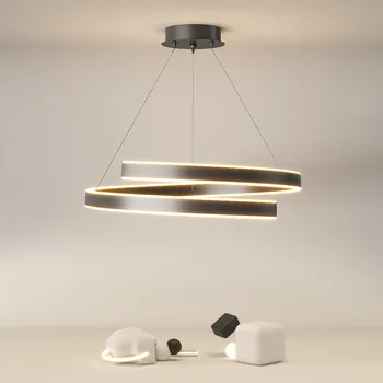Лампы для украшения дома в помещении Новая минималистичная круглая люстра, используемая для спальни, столовой, гостиной.