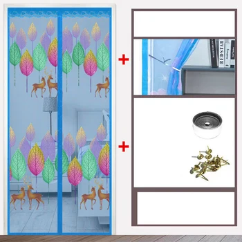 Летняя дверная занавеска с магнитным экраном, противомоскитная сетка, шторы от насекомых, Автоматическое закрывание сетки, Противомоскитная дверная занавеска