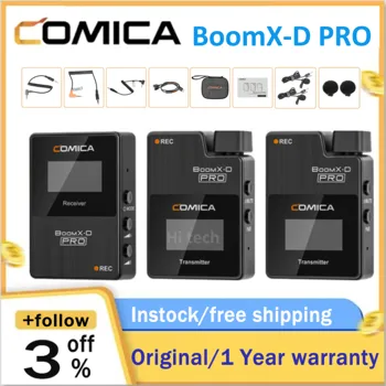 Comica Audio BoomX-D PRO D2 Ультракомпактная Цифровая беспроводная Микрофонная система /рекордер для 2 человек (2,4 ГГц, белый)