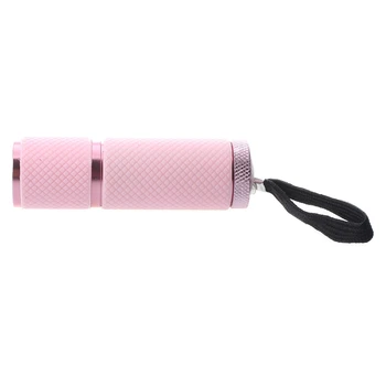 Горячая распродажа, 4X наружный мини-фонарик с розовым резиновым покрытием, 9 светодиодов