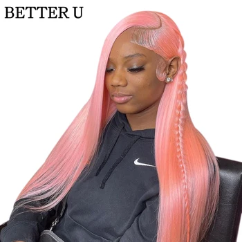 Бесклеевой парик из человеческих волос, готовые к носке Розовые Бразильские парики в продаже 13x6 13x4 HD Кружева для женщин 613 Цветной парик Лучше U