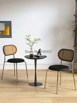 Скандинавский креативный обеденный стул из бамбука и ротанга, домашний стул со спинкой, кофейный стул Master Design, стул для книг, кресло для отдыха на балконе