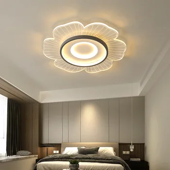 Светодиодный потолочный светильник для гостиной с теплым цветком Бегонии, главной спальни, кабинета, железных ламп