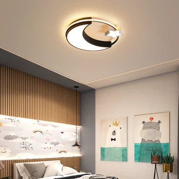 Современные светодиодные потолочные светильники с регулируемой яркостью для спальни кабинета гостиной внутреннего освещения Люстра Лампа Акриловая Звезда Луна