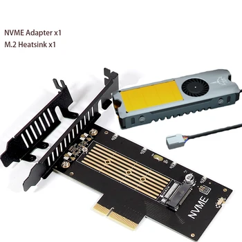Адаптер PCIe К NVMe с Медным SSD-Радиатором Cooler, 64 Гбит/с M.2 Ssd Gen4 PCIe 4.0 X4 X8 X16 Карта Расширения для настольных компьютеров