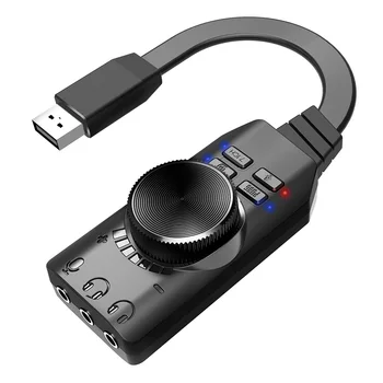 7,1-канальная звуковая карта GS3 Внешний USB аудио 3,5 мм стерео гарнитура для ноутбука