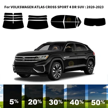 Предварительно нарезанная нанокерамика, комплект для УФ-тонировки автомобильных окон, Автомобильная пленка для окон VOLKSWAGEN ATLAS CROSS SPORT 4 DR SUV 2020-2023