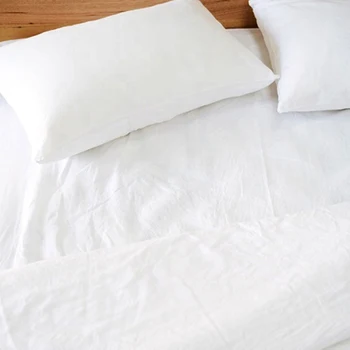 100% Чистое льняное Белое постельное белье, Мягкая Одноместная Двуспальная простыня размера 