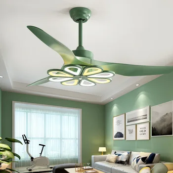Креативный потолочный вентилятор с лампой, современный потолочный вентилятор со светодиодными лампами и пультом дистанционного управления 42/52 дюйма 220 В