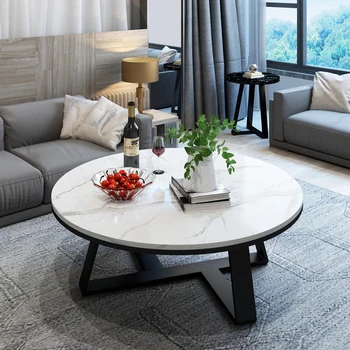 Мраморный журнальный столик в скандинавском стиле для гостиной, столовой, кофейни в отеле, Маленькие чайные столики в саду, Круглые центральные места для салона мебели