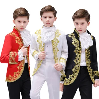 Детский костюм Средневекового принца, костюм короля для мальчиков, Маскарадный костюм, смокинг, Карнавальный костюм для косплея, подарок на День рождения для детей