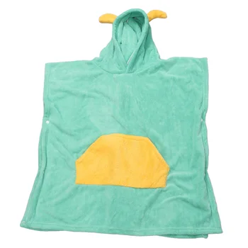 Полотенце с капюшоном, халат, зеленое детское полотенце для душа с застежкой в виде динозавра, коралловый флис, мягкий для малышей, для дома