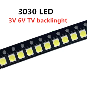 100ШТ чипов SMD LED 3030 1 Вт 3 В 6 В 1 Вт бусины светло-белые теплые 120ЛМ Светодиодная лампа для поверхностного монтажа на печатной плате подсветка телевизора