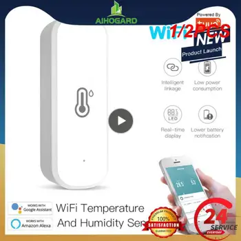 1/2 шт. Zigbee 3,0 Wi-Fi Tuya Температура Влажность Сенсор Умный Дом Термометр-Гигрометр Детектор С Alexa Google Smart Life