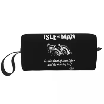 Дорожная сумка для туалетных принадлежностей на острове Мэн, модные мотоциклетные гонки, макияж, косметический органайзер для женщин, набор для хранения косметики, чехол для набора Dopp