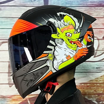 Оранжевые гоночные шлемы для мыши, Износостойкая защита головы, принадлежности для мотоциклов от падения, Дышащие байкерские шлемы Kask Full Face