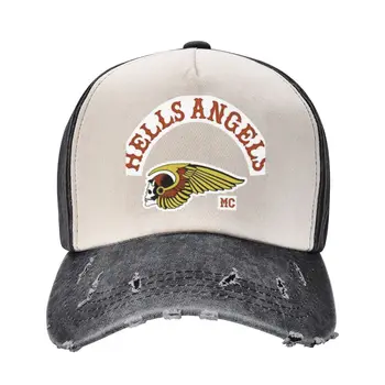 Бейсболки с логотипом Hells-Angels в стиле унисекс, Винтажная Потертая Джинсовая шляпа-бейсболка из Мотоклубного Братства