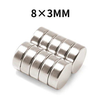 8x3 мм Супер сильный неодимовый Дисковый магнит Маленький круглый лист постоянного магнита 8 * 3 мм