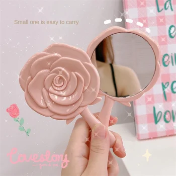 Зеркало для макияжа, инструменты и аксессуары для макияжа, Розовое зеркало для макияжа, Портативное зеркало, Ручное зеркало с милой ручкой