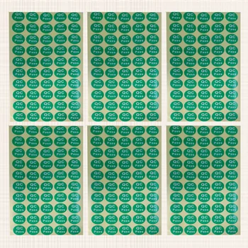 1000 этикеток с одобрением, клейкие этикетки круглой формы, зеленые пропущенные наклейки для получения инвентаря для контроля качества