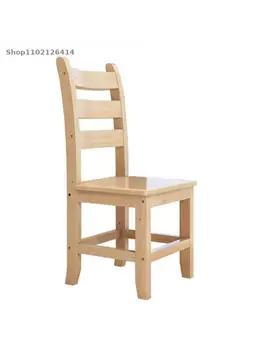 Обеденный стол и стул с простой спинкой из массива дерева, компьютерный стол, стул, студенческий домашний ресторан, китайская гостиная