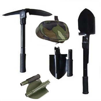 Многофункциональная военная складная лопата, Мини-садовые лопаты для кемпинга, карманные инструменты для выживания на открытом воздухе, ручка из алюминиевого сплава