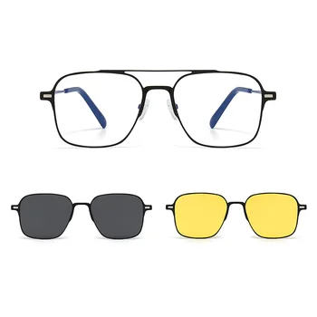 Новый дизайн, 3 В 1, Магнитная клипса на очках, Высококачественные поляризованные солнцезащитные очки для мужчин и женщин, очки с антибликовым покрытием gafas de sol