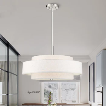 Современный минималистичный тканевый подвесной светильник, креативный тканевый округлый светильник, декор для гостиной, Подвесной светильник для столовой