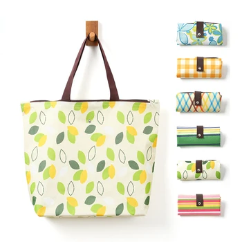 Складная Хозяйственная сумка-тоут Женская Повседневная Эко-Многоразовая сумка для покупок с цветочной пуговицей, дорожная прочная сумка, сумки для покупок