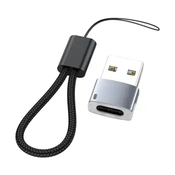 Адаптер USB-Type C с подсветкой USB2.0 от мужчины до женщины типа C с возможностью передачи данных, Аксессуары для зарядки со шнурком