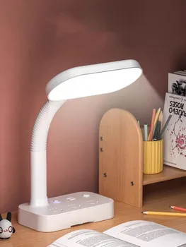 Ночник настольная лампа для чтения с розеткой Прикроватная лампа трехцветный теплый свет 0,8 м/1,8 м/2,8 м /4,8 м Шнур питания