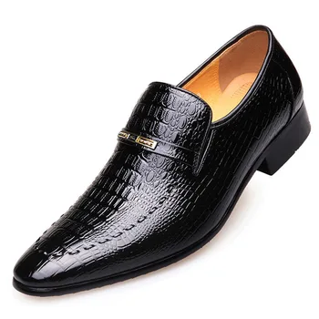 Мужская деловая модельная обувь Повседневная Социальная обувь Мужская Свадебная обувь Zapatos Hombre Мужская обувь из искусственной кожи с роскошным рисунком крокодила