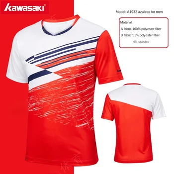 Горячая теннисная футболка Kawasaki для игры в бадминтон, футболка с коротким рукавом, одежда, быстросохнущая спортивная майка, топ 2023, мужские женские поло