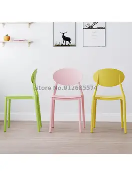 Nordic Chair ресторанный домашний обеденный стул современный минималистичный стул для взрослых туалетный столик с пластиковой спинкой сетчатый красный стул для макияжа