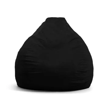 Кресло-мешок из пеноматериала Big joe Lotus, плюшевое 4-футовое черное кресло с наполнителем из пеноматериала