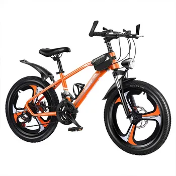 Детские велосипеды от 8 до 10 лет, горные велосипеды, 21 дисковый тормоз с регулируемой скоростью, амортизация, 18 дюймов, безопасность из углеродистой стали