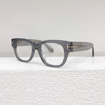 Мужские Винтажные ацетатные очки для близорукости по рецепту 5040, Женская Квадратно-овальная оправа в стиле Ретро, модная индивидуальность, Роскошный бренд