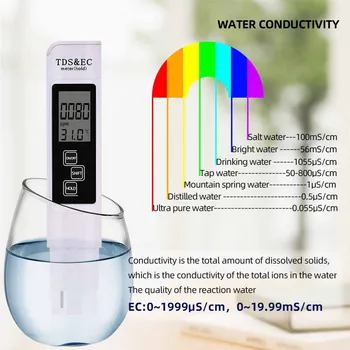 Измеритель TDS/ EC/контроля температуры для бассейнов, аквариумов, тестирования качества воды