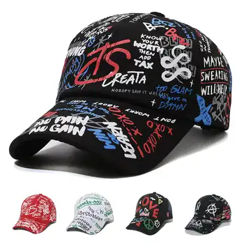 Регулируемая модная бейсболка с надписью, Граффити, Солнцезащитная кепка в стиле хип-Хоп, Весенняя шляпа Для женщин, Мужская кепка