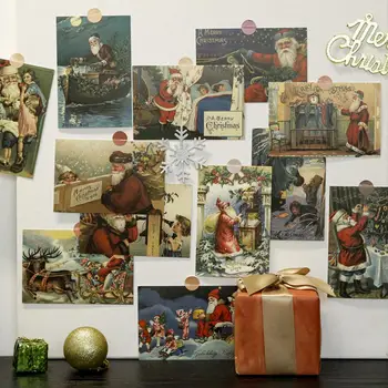 Винтажные Рождественские открытки Ассорти из 30 винтажных рождественских открыток с праздничными элементами Рождественский подарок для коллекционеров