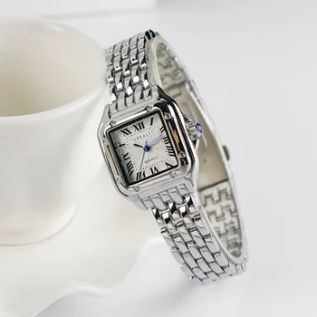 Sdotter Женские модные квадратные часы 2021 Брендовые женские кварцевые наручные часы Classic Silver Простые женские часы со стальным ремешком Zegarek