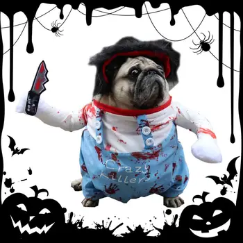 Костюм собаки, одежда для домашних животных, милая одежда для собак, праздничный костюм для Хэллоуина, Косплей, комбинезон для собак с париком, мягкий костюм для домашних животных