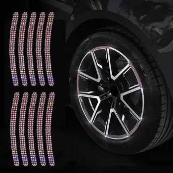 Светоотражающие наклейки на обод колеса автомобиля Маркировочная полоса Наклейки на ступицу гоночного колеса размером 18 