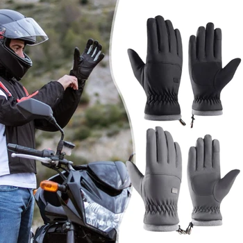 Зимние мужские мотоциклетные перчатки с сенсорным экраном, перчатки для мотокросса, Винтажные велосипедные Нескользящие перчатки от холода, Теплое велосипедное защитное снаряжение