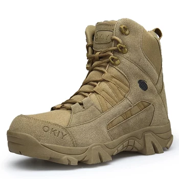 Мужские военные ботинки, боевые мотоциклетные ботинки, мужские ботильоны, тактические армейские ботинки большого размера 39-46, Мужская обувь, рабочая защитная обувь, мужская