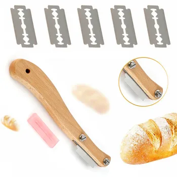 Хлеборезки со сменными лезвиями, 5 шт., нож для выпечки, инструменты для западного багета, французских тостов, дугообразный изогнутый нож для бубликов