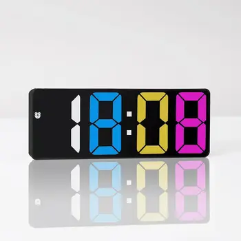 Красочный светодиодный электронный будильник с регулируемой яркостью 3 уровня Отображения времени Даты температуры Настольные часы с большим экраном