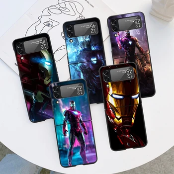 Marvel Железный Человек Бесконечная Война Черный Чехол ZFlip Для Samsung Galaxy Z Flip 4 3 5G Жесткий Чехол для Galaxy zflip4 3 Чехлы для телефонов в виде ракушки