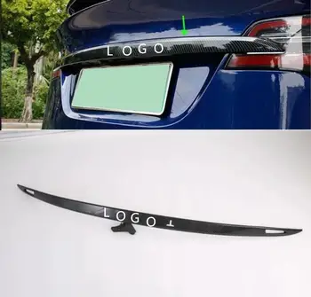 Настоящее углеродное волокно для Tesla Model X S 2018 2019 2020 Наклейка на заднюю дверь багажника автомобиля Молдинг двери багажника YJF