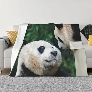 Одеяло с изображением панды Фу Бао Фубао, клетчатые фланелевые пледы с защитой от скатывания для прочного дивана.
